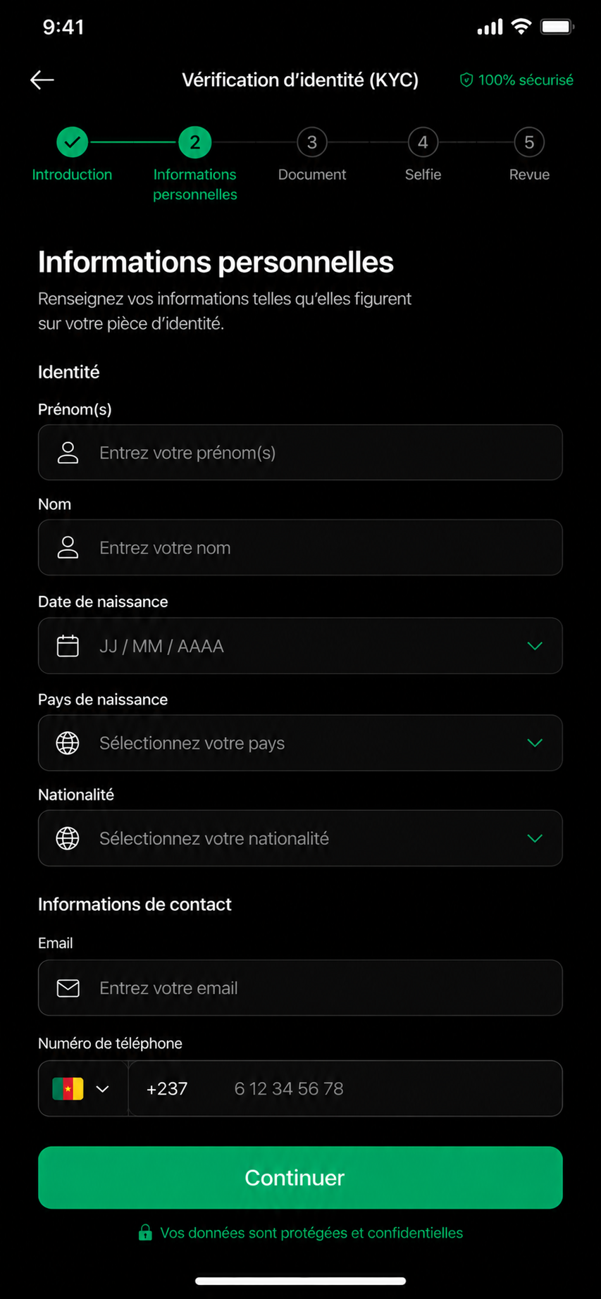 Informations personnelles KYC ABWPAY