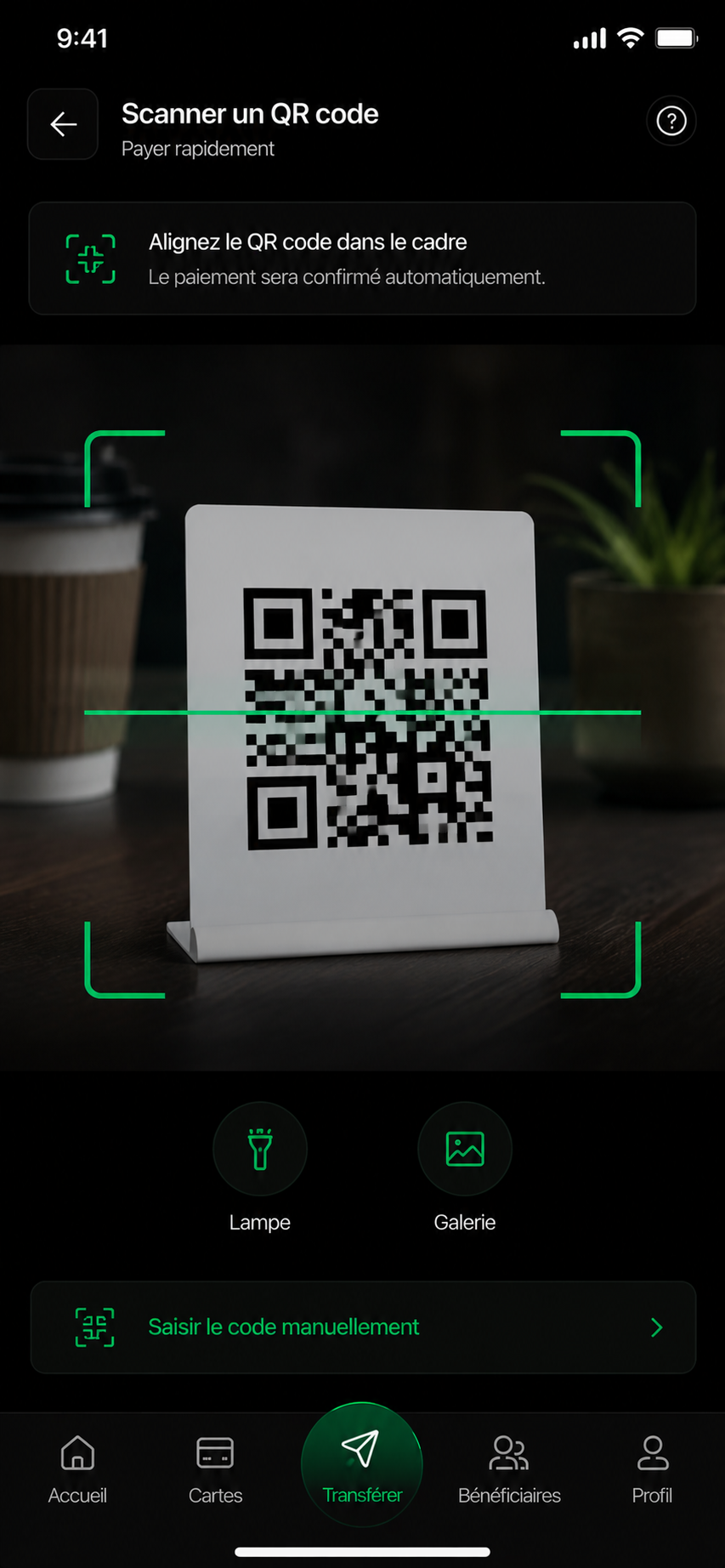 Ecran ABWPAY de scan QR Pay