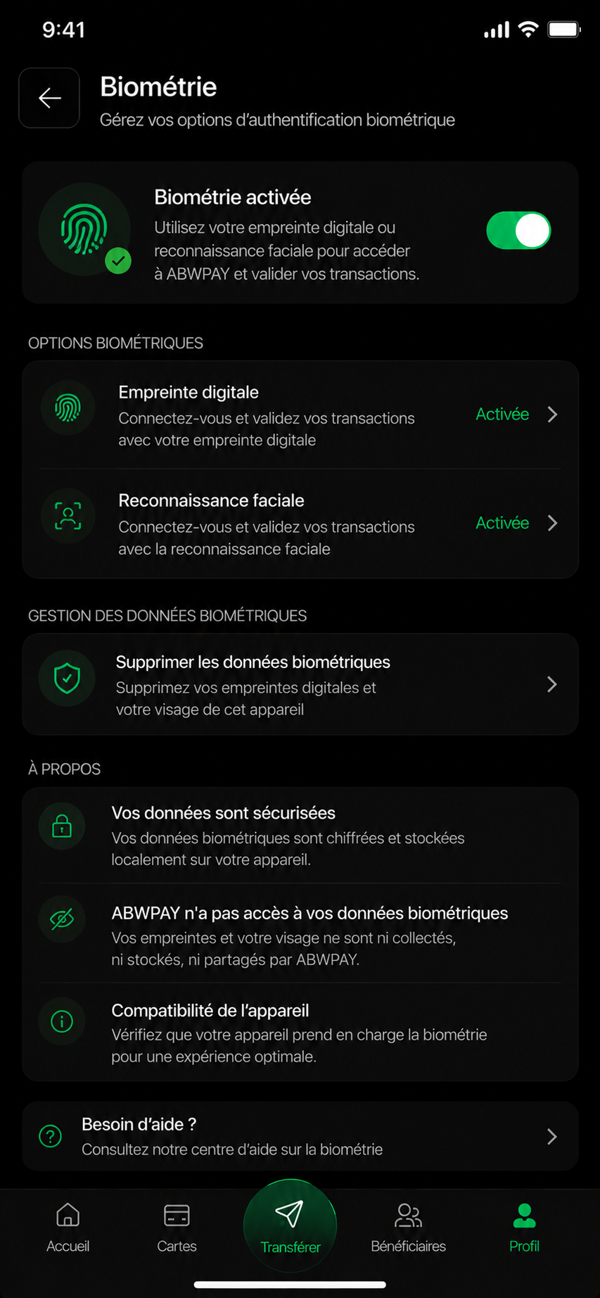 Biometrie ABWPAY